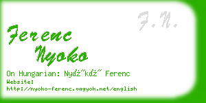 ferenc nyoko business card